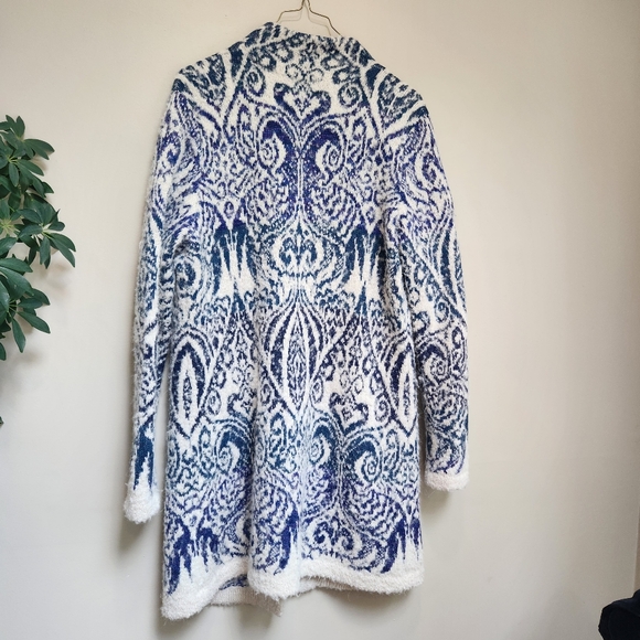 Peacock Pima and Alpaca sweater/coat. L. Runs small. It is very soft and warm - Picture 2 of 7